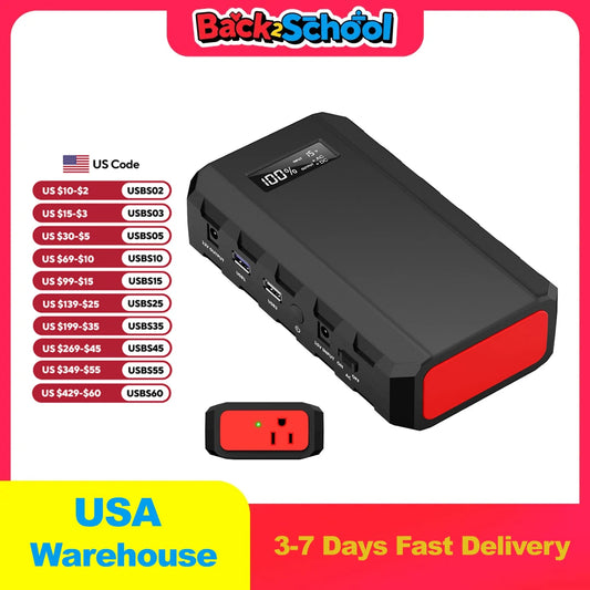SinKeu Portable Power Station 88Wh 24000mAh AC DC USB QC30