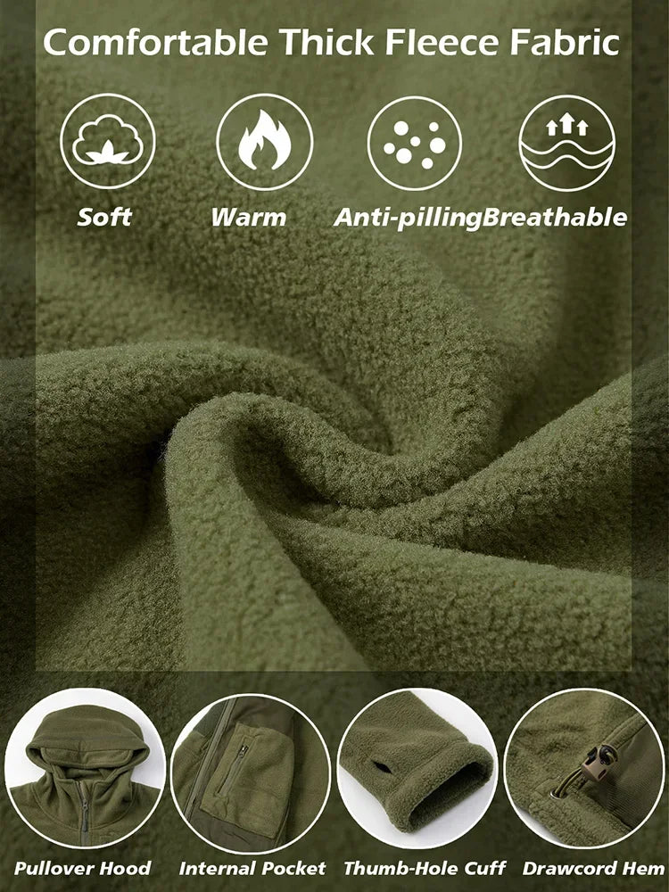 ReFire Gear Fleece Tactical Jacket Hunting Full Zip Pockets