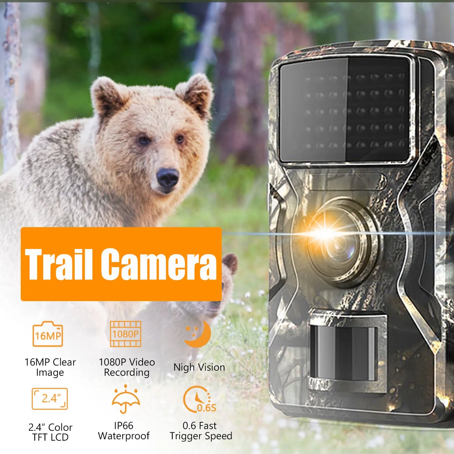 Hilitand 1080P Hunting Trail Camera Infrared Night Vision