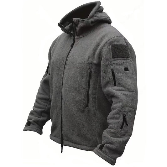 Men Military Winter Thermal Fleece Tactical Hooded Softshell Jacket