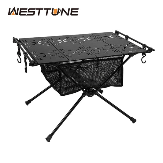 WESTTUNE Folding Camping Table Aluminum Lightweight Portable With Mesh Bag
