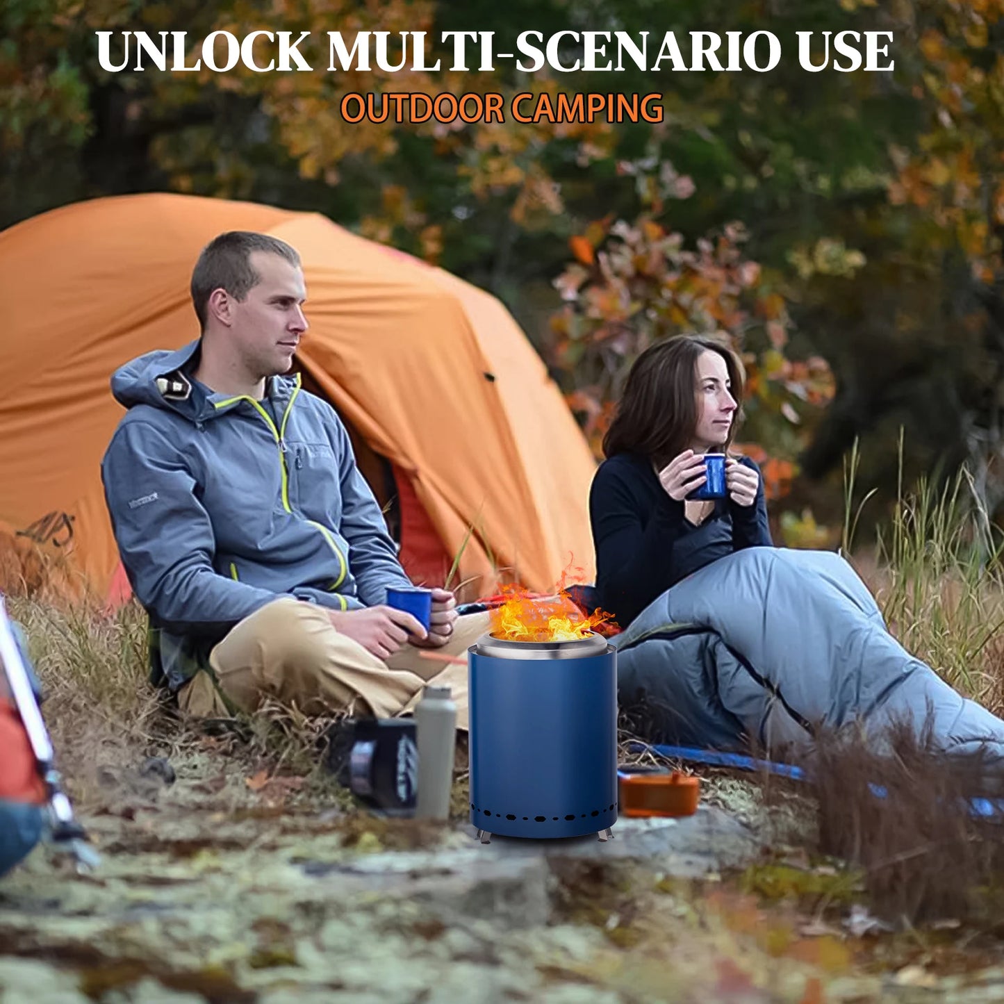 Smokeless Fire Pit Portable Compact Design for Outdoor Use with Lightweight Construction