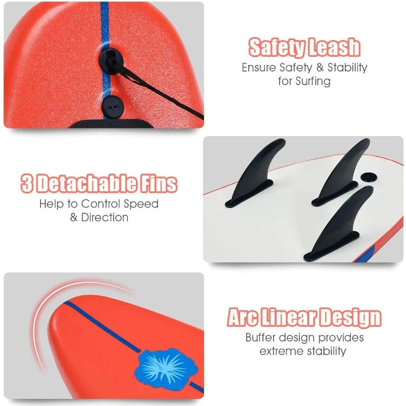 GYMAX Stand Up Paddle Board Surfboard Removable Fins Leash