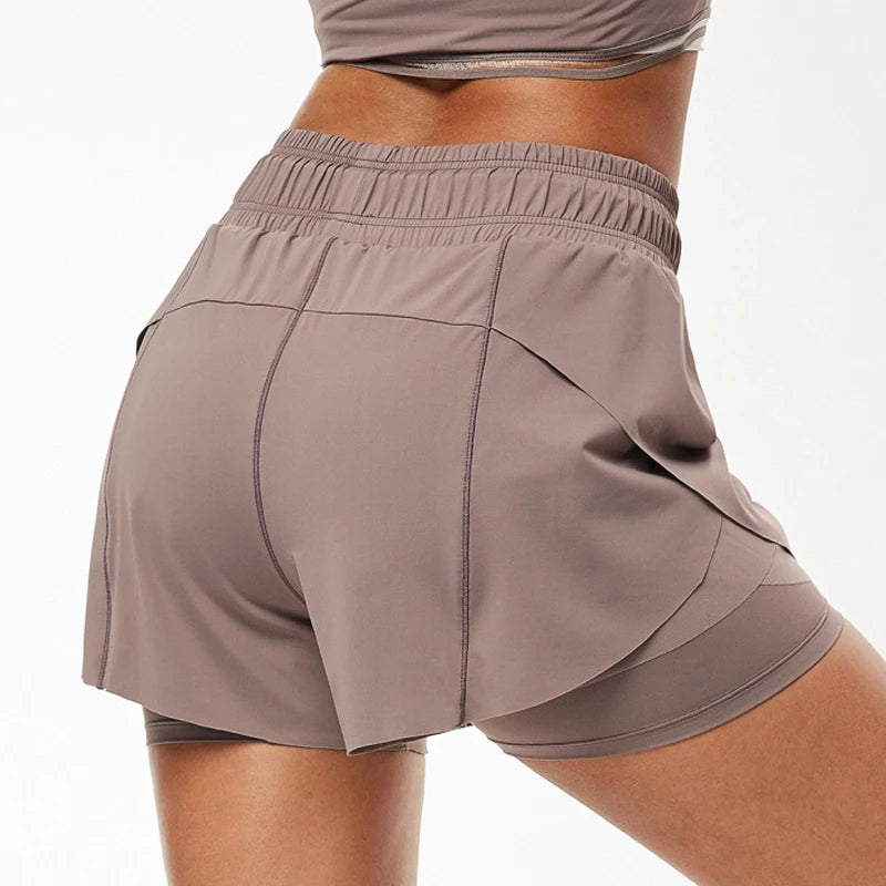 Nylon Breathable Quick Dry Women Running Yoga Shorts