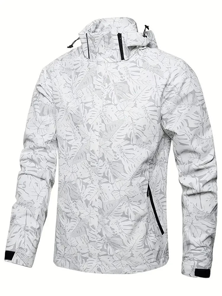 Casual Waterproof Windbreaker Jacket Full Zip Hooded Shell