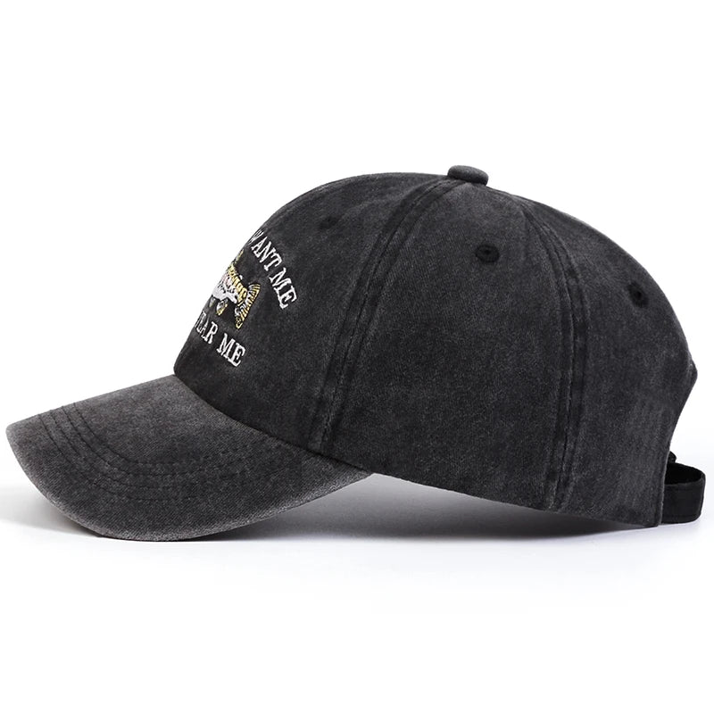 Unisex Letter Fish Print Baseball Cap Polyester Sun Hat