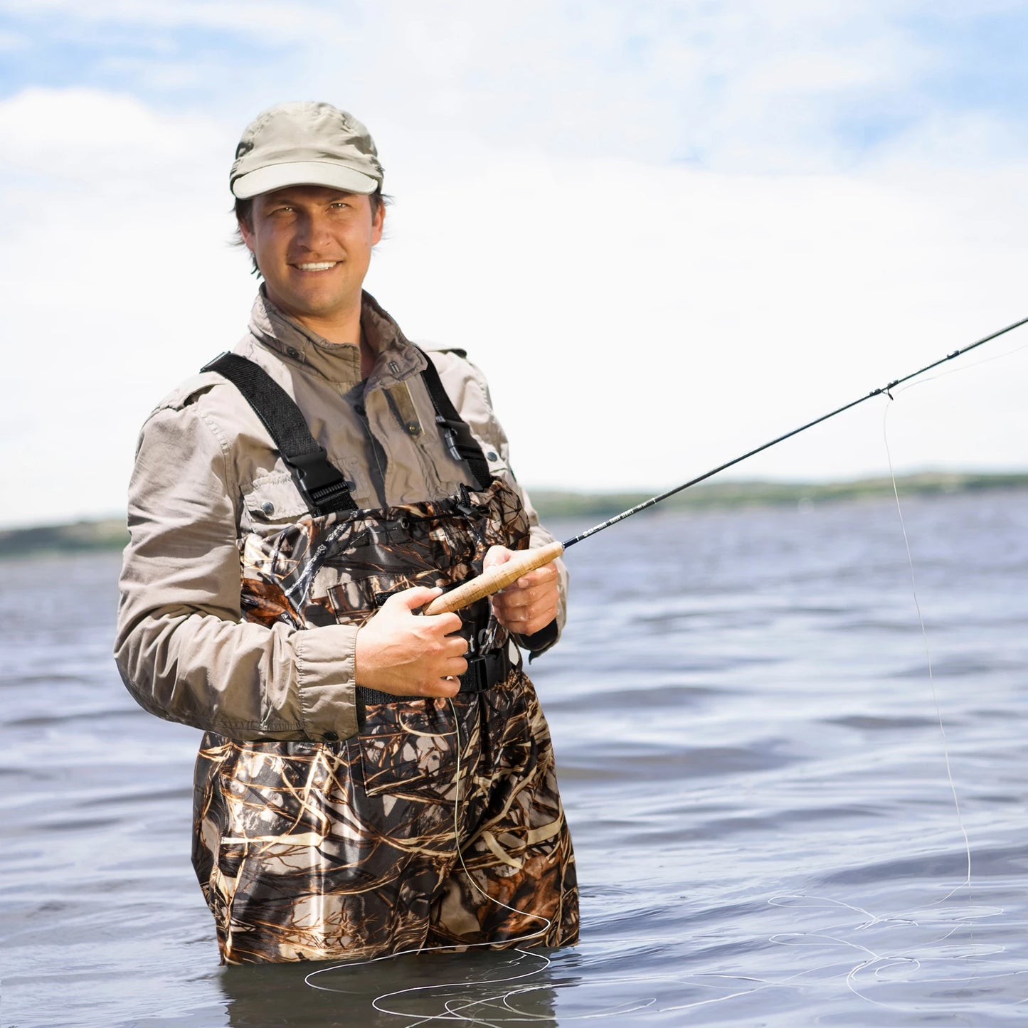 Chest Waders With Boots For Fishing Waterproof Nylon PVC