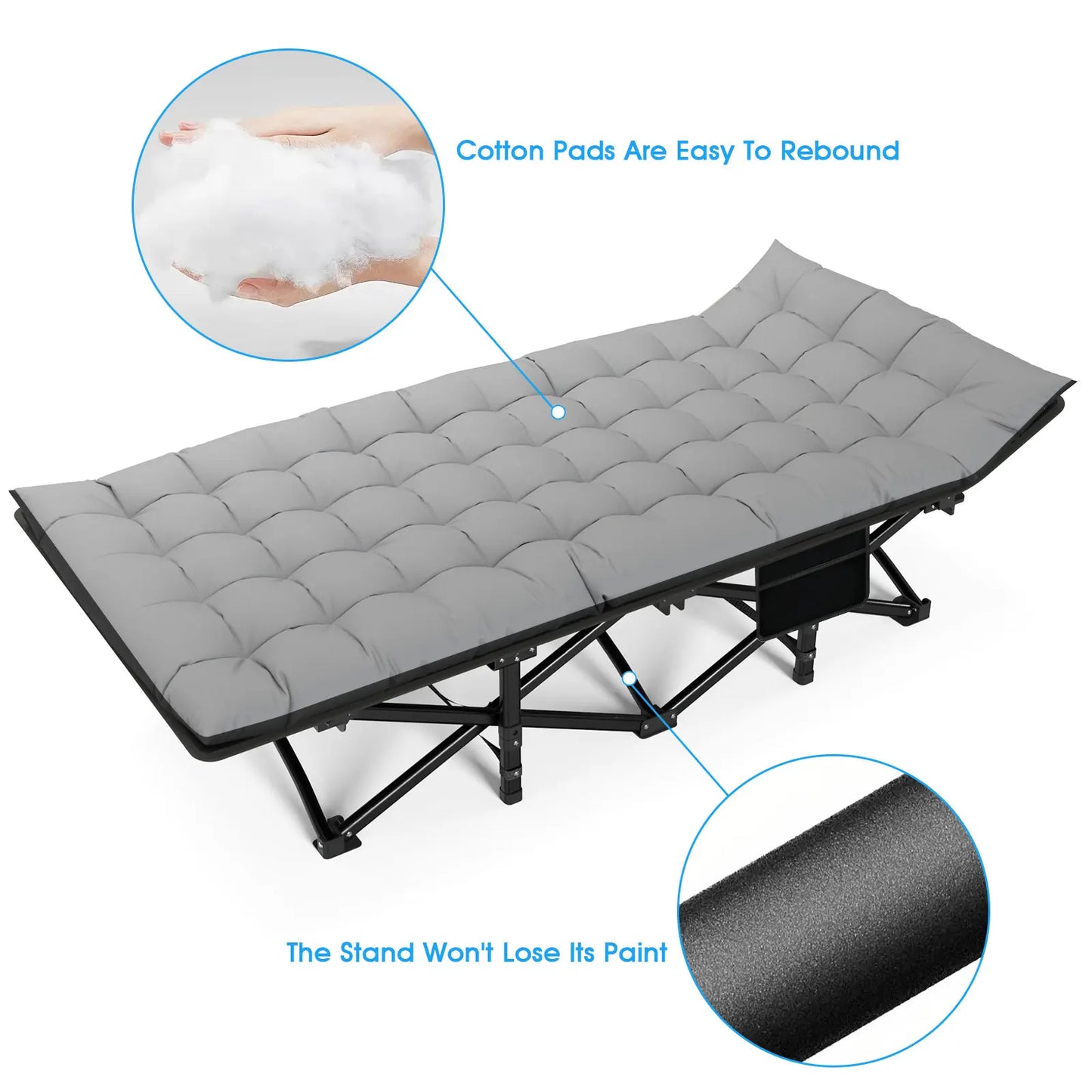 Folding Camping Cot Portable Heavy Duty Bed For Adults