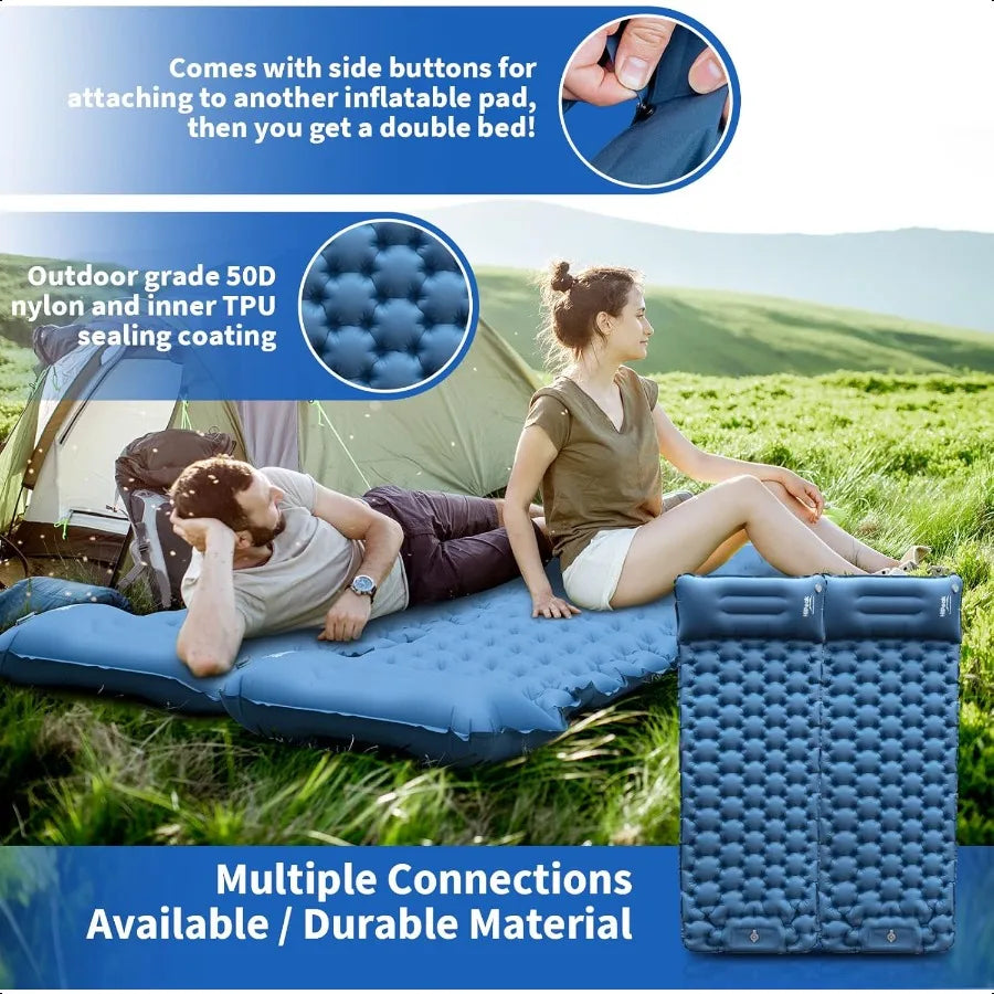 Ultralight Sleeping Pad With Builtin Foot Pump For Camping