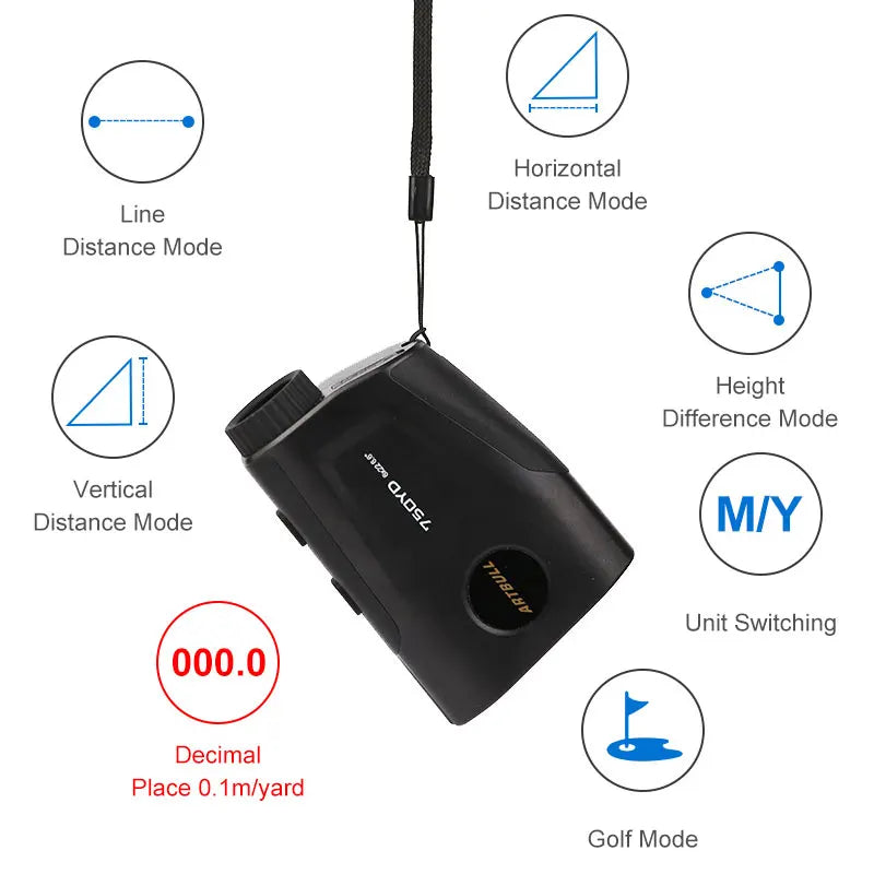 Artbull Golf Rangefinder USB Type C Rechargeable 750 Yard