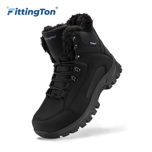 Mens Wide Fit Winter Boots Fur Lined Slip Resistant