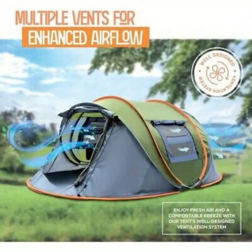 Pop Up Camping Tent With Two Doors UPF50 Plus Waterproof