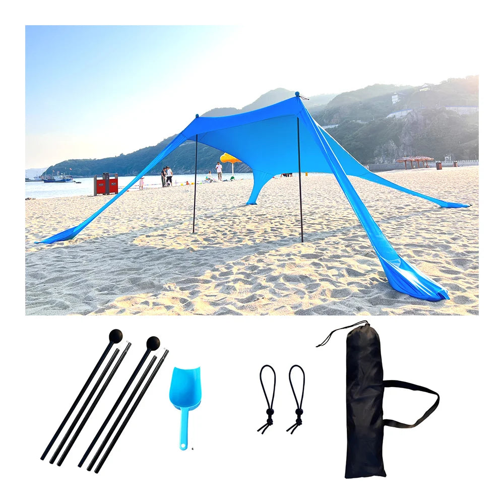 Outdoor Beach Tent Sun Shade UV Windproof Pop Up Sun Shelter