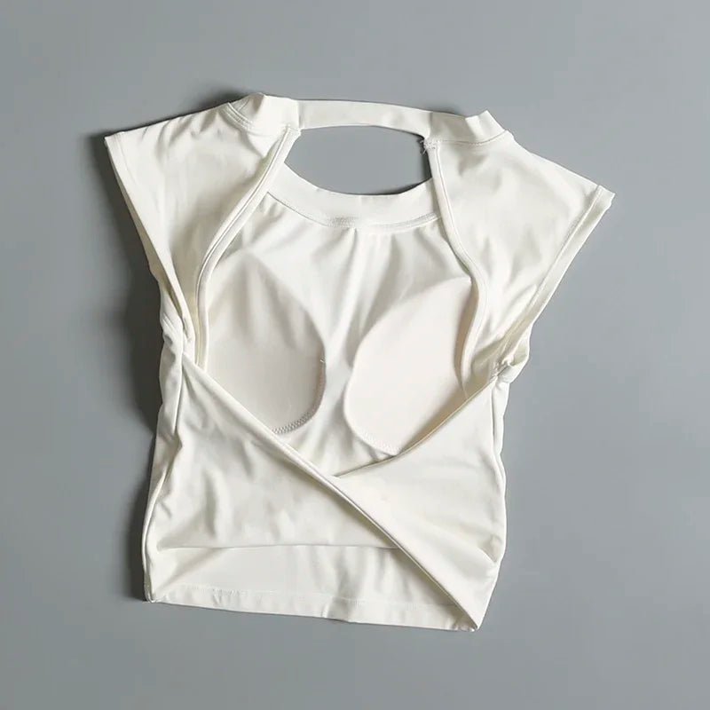 Womens Quick Dry Backless Sports Tank Top Yoga Slimming