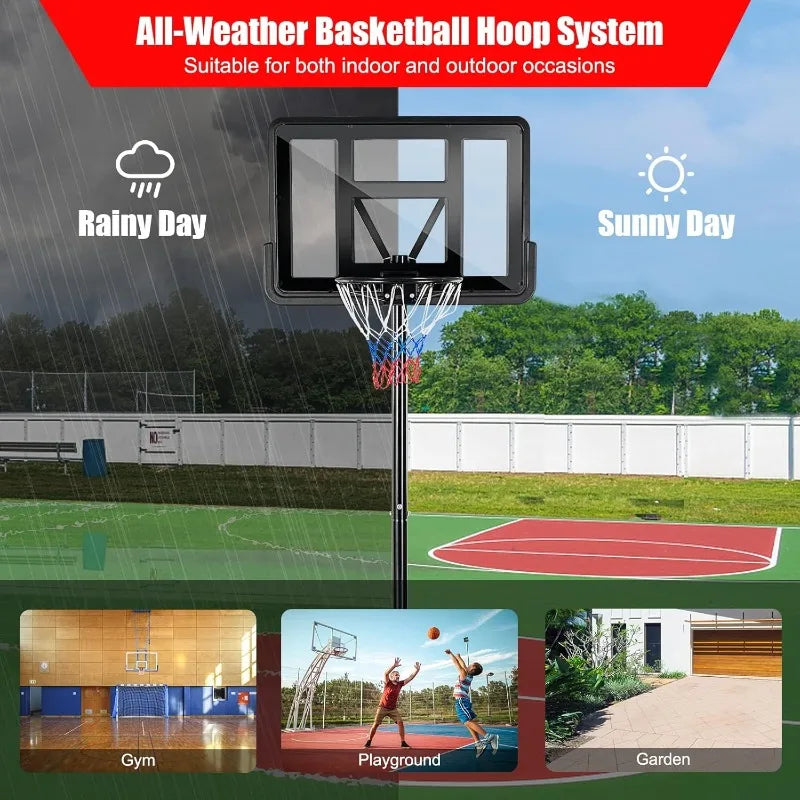 Elite Outdoor GYMAX Portable Basketball Hoop Backboard
