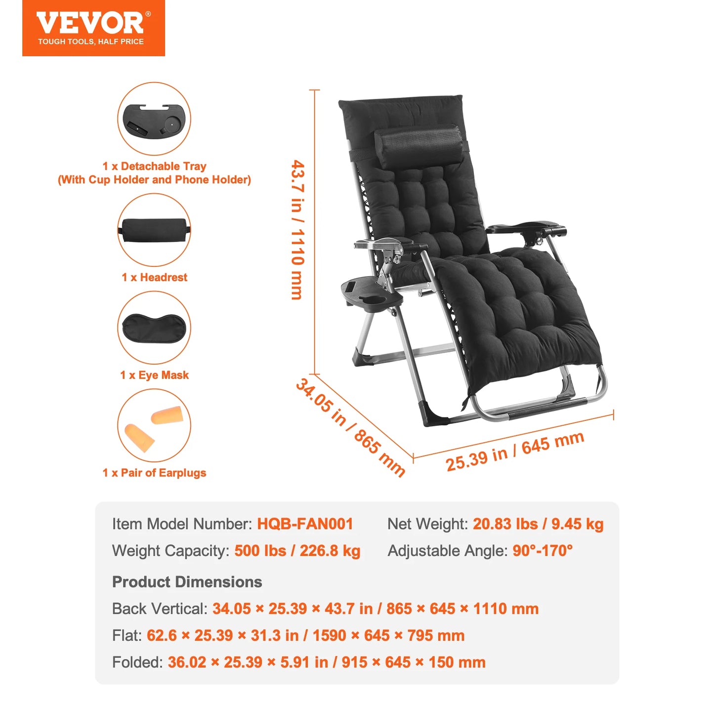 SucceBuy Zero Gravity Chair Recliner With Cupholder
