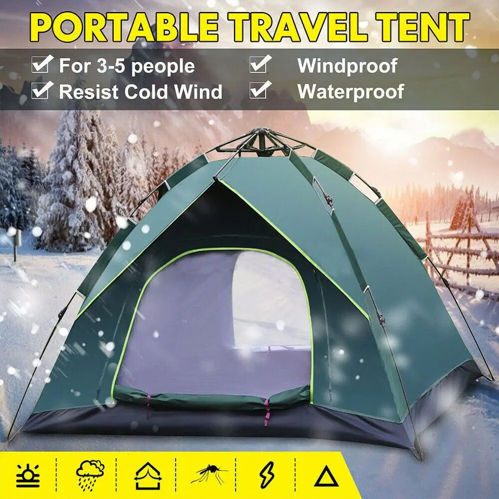 Portable Camping Tent For 3 To 4 Persons Automatic Pop Up