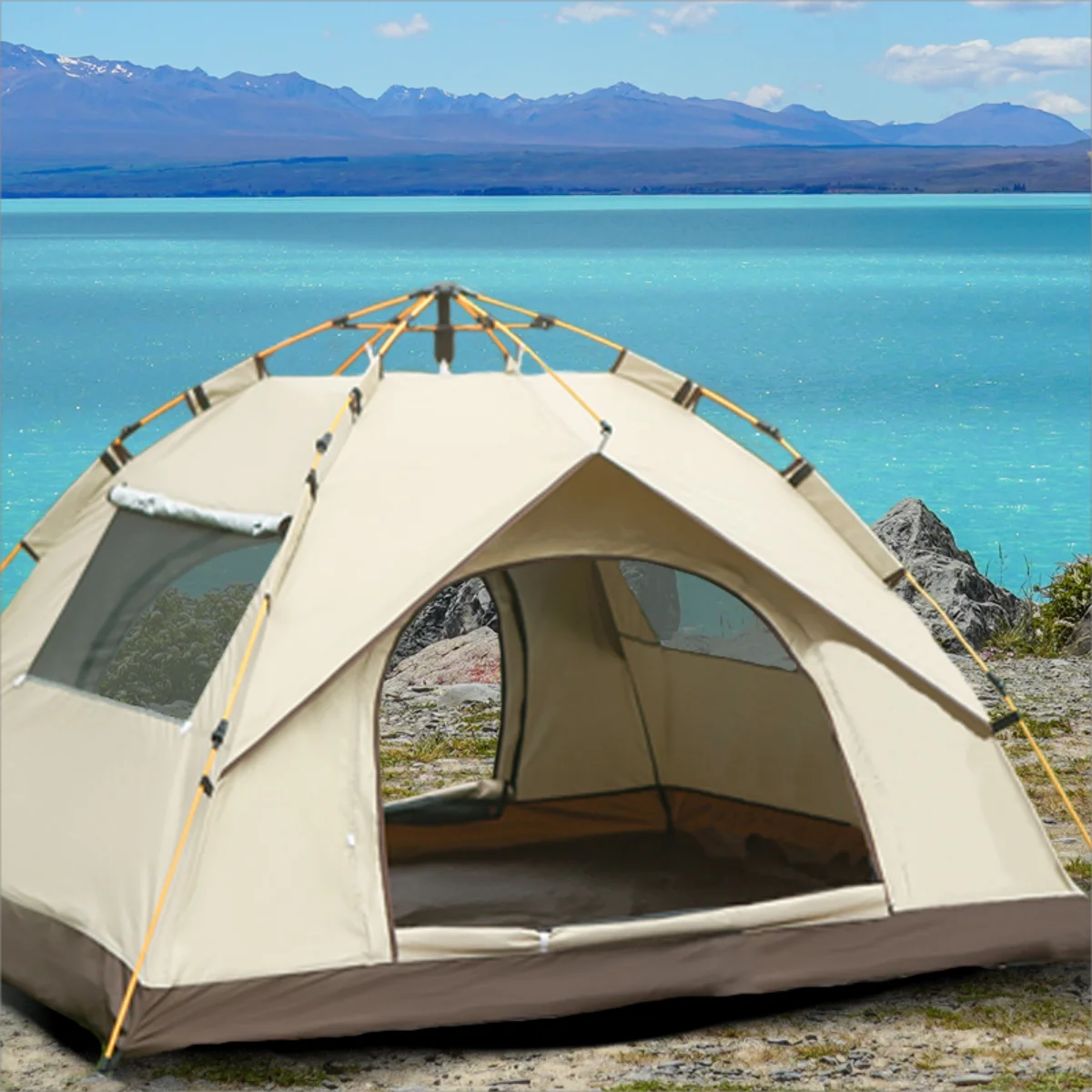 Pakicetus Automatic Quick Opening Ultralightweight Camping Tent Waterproof Dual Windows