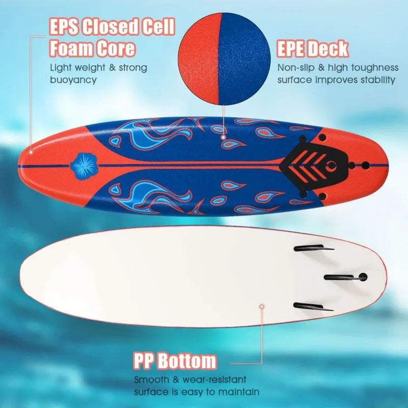 GYMAX Stand Up Paddle Board Surfboard Removable Fins Leash