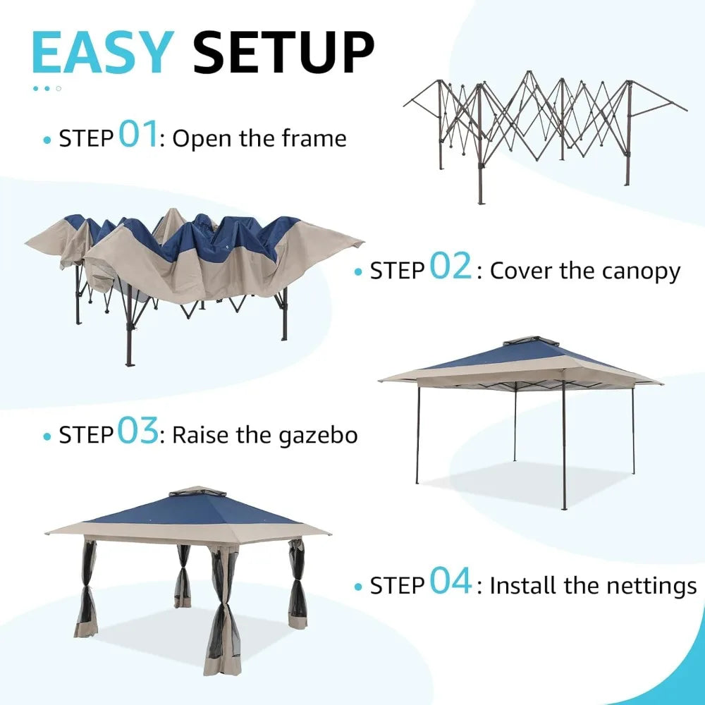 TangXu Pop Up Gazebo Mosquito Netting Outdoor Canopy
