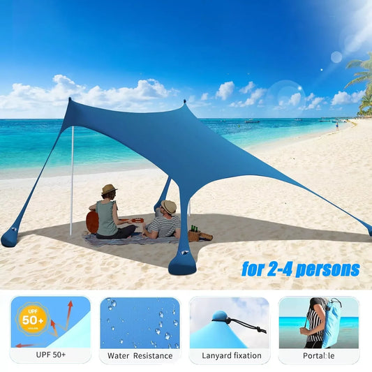 Outdoor Beach Tent Sun Shade UV Windproof Pop Up Sun Shelter