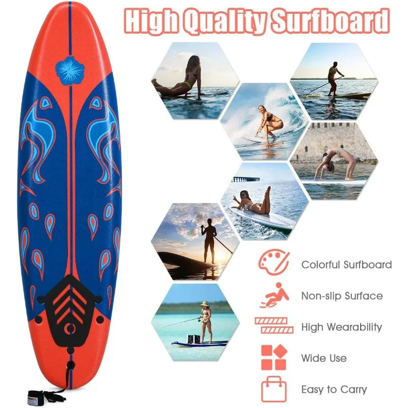 GYMAX Stand Up Paddle Board Surfboard Removable Fins Leash