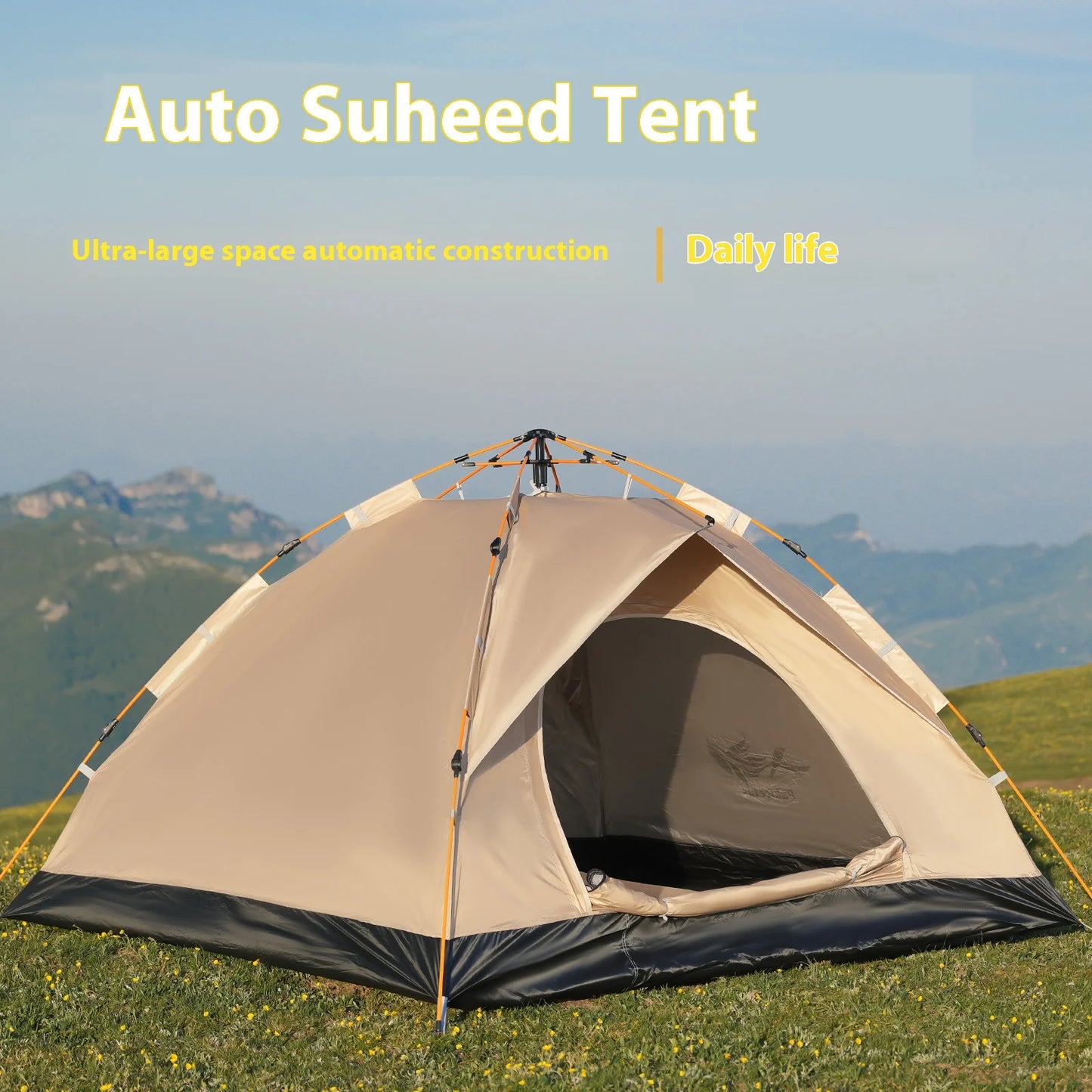 Pakicetus Windproof Camping Tent Easy Setup Family