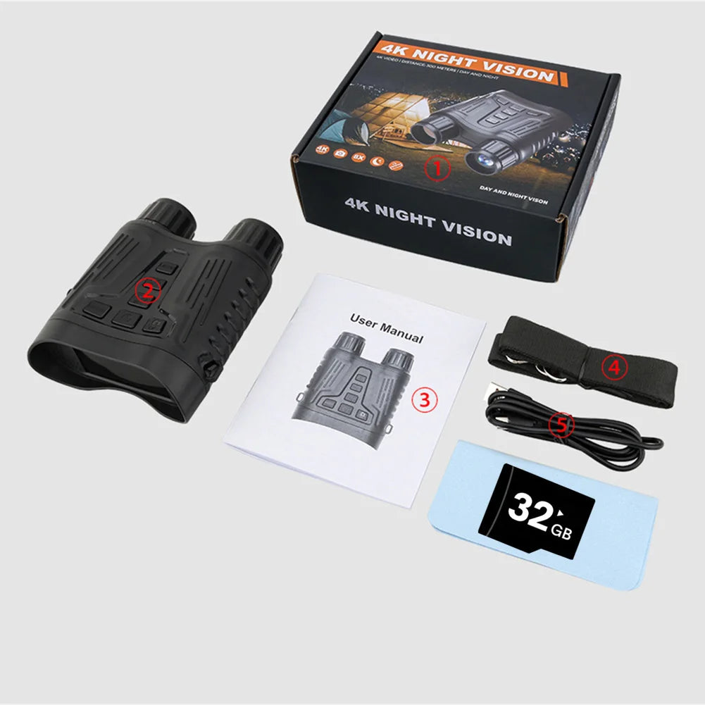 4K Night Vision Goggles Binoculars With Screen And 8x Zoom