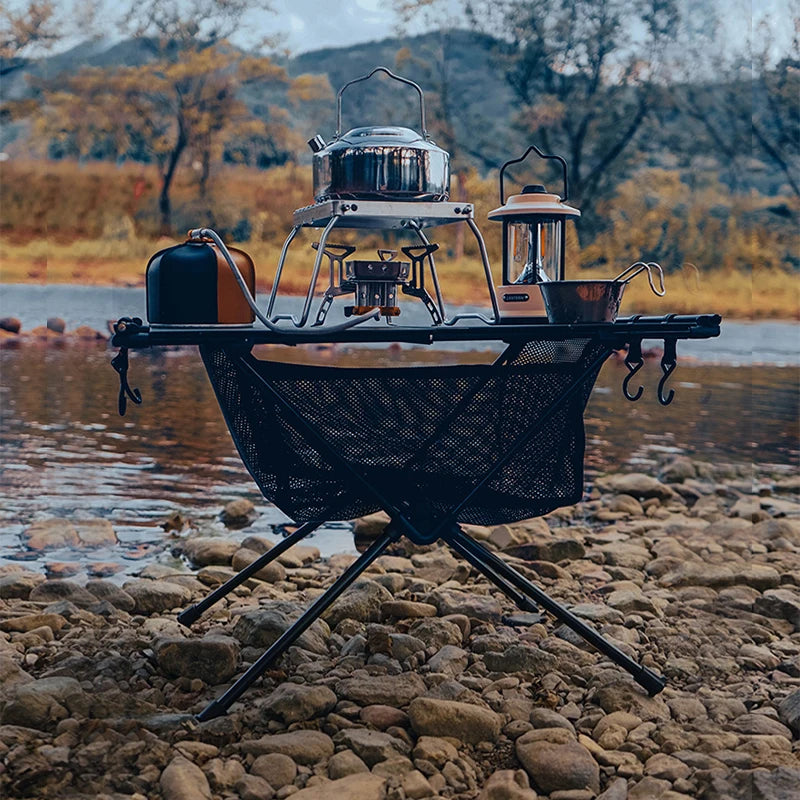 WESTTUNE Folding Camping Table Aluminum Lightweight Portable With Mesh Bag