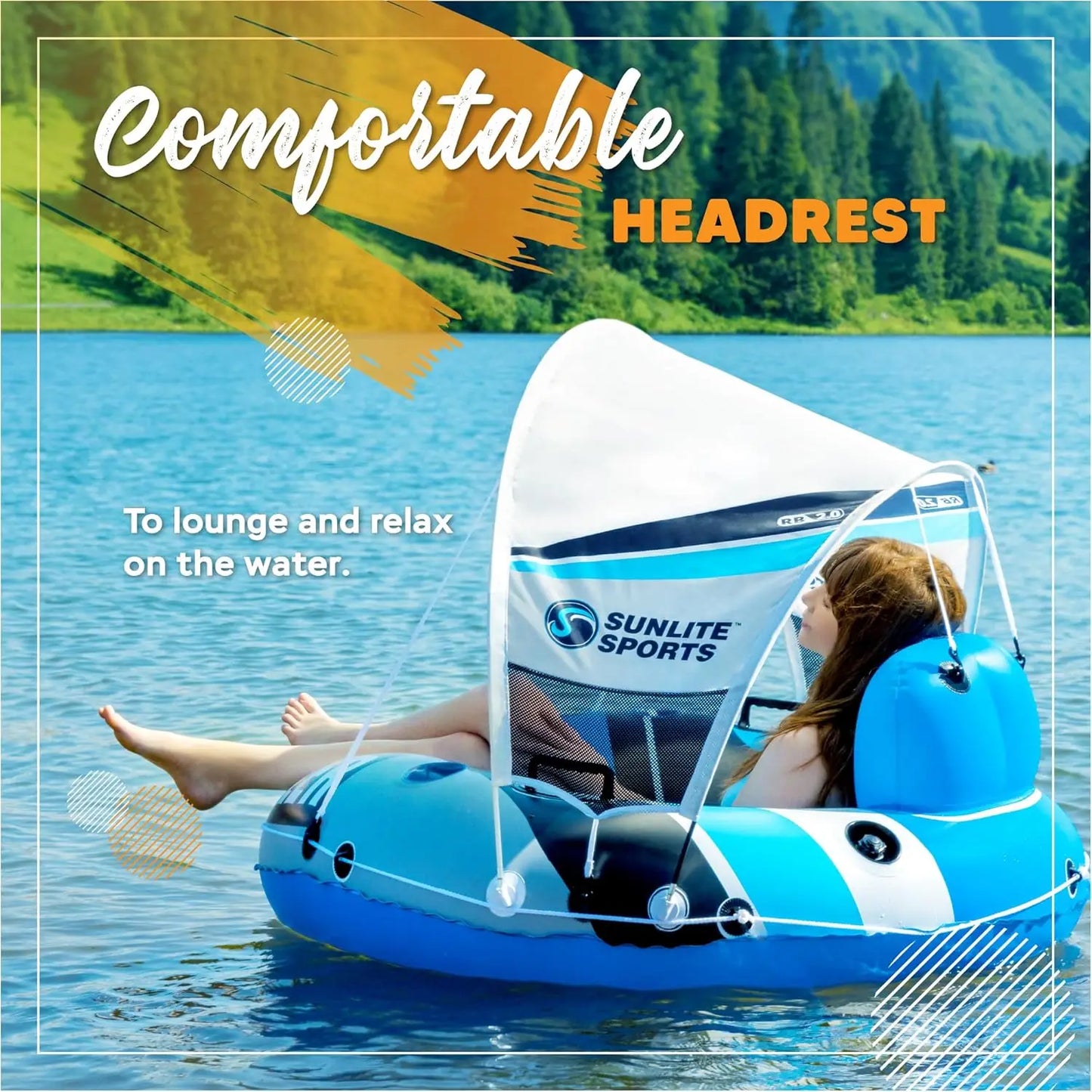 Hignconcerned River Tube Inflatable Water Float With Canopy