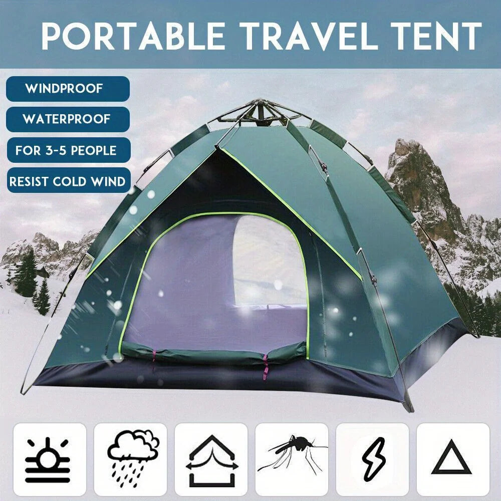 Portable Camping Tent For 3 To 4 Persons Automatic Pop Up