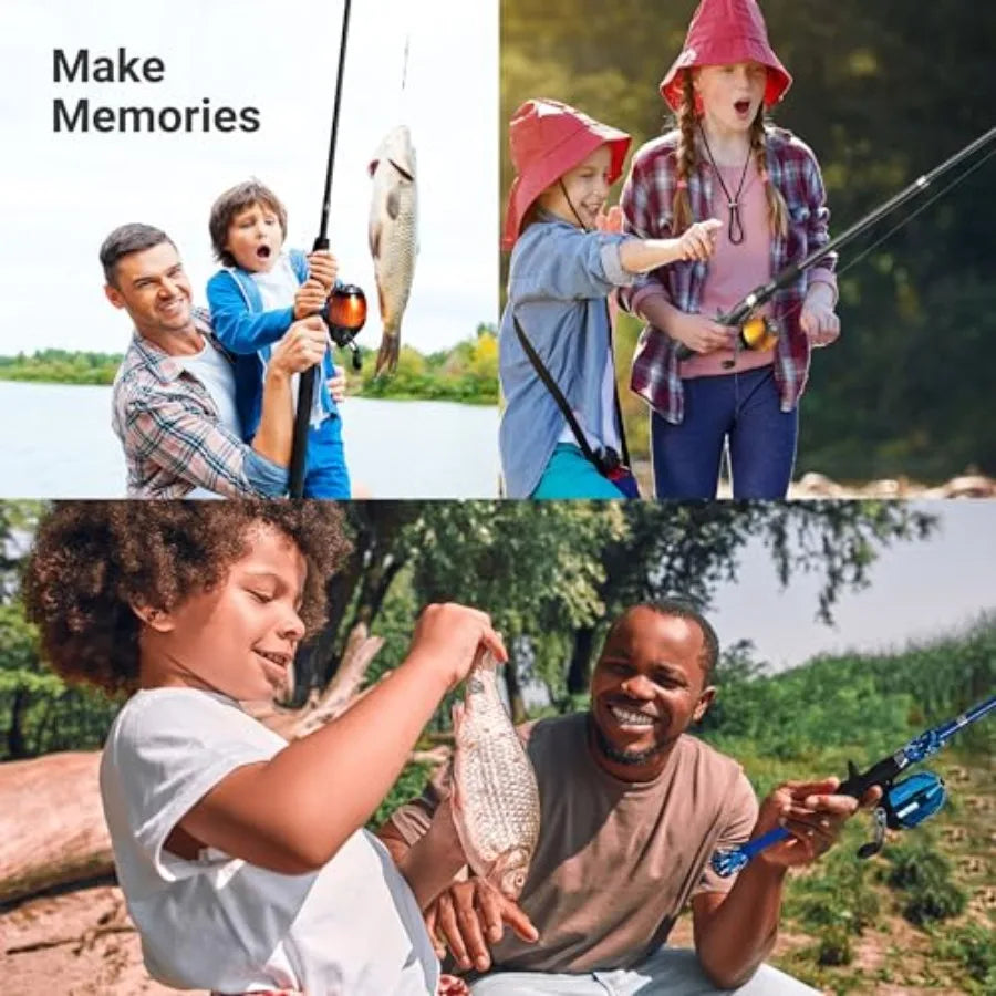 Portable Telescopic Fishing Rod Set With Tackle Box And Net