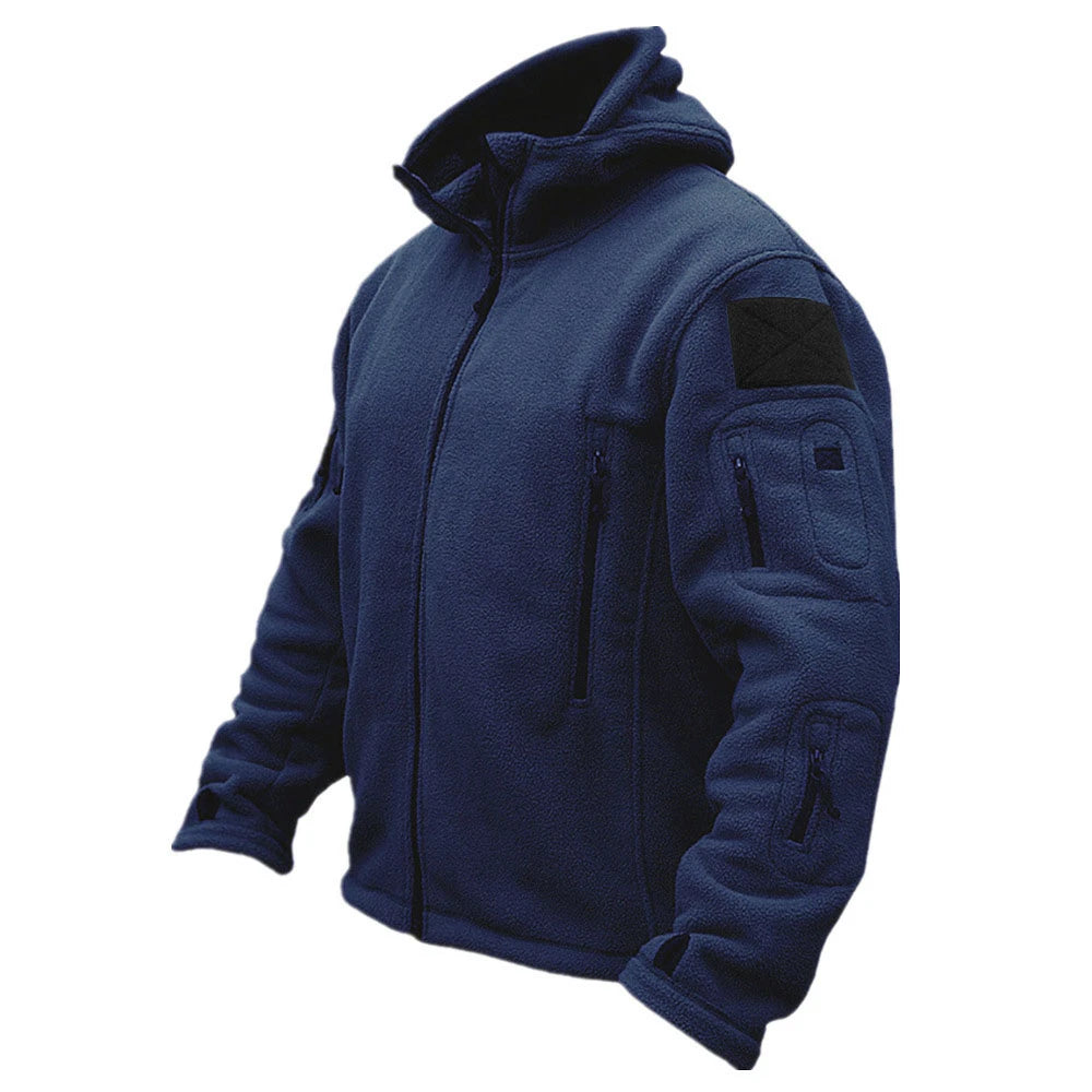 Men Military Winter Thermal Fleece Tactical Hooded Softshell Jacket