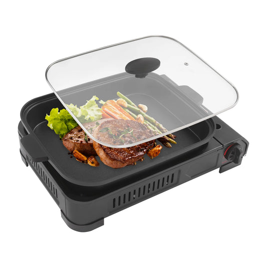 2.1KW Portable Butane Camping Grill Stove With Tray Lid
