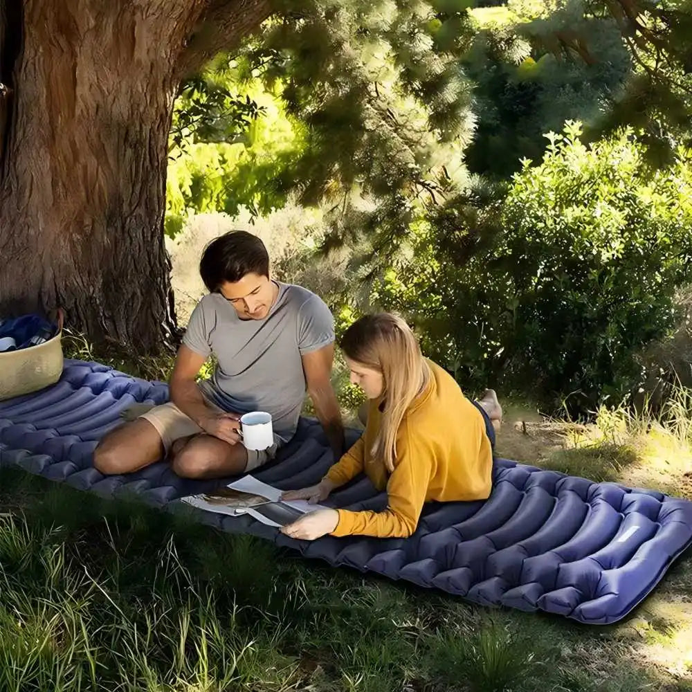 Inflatable Camping Sleeping Pad Built-In Pump And Pillow