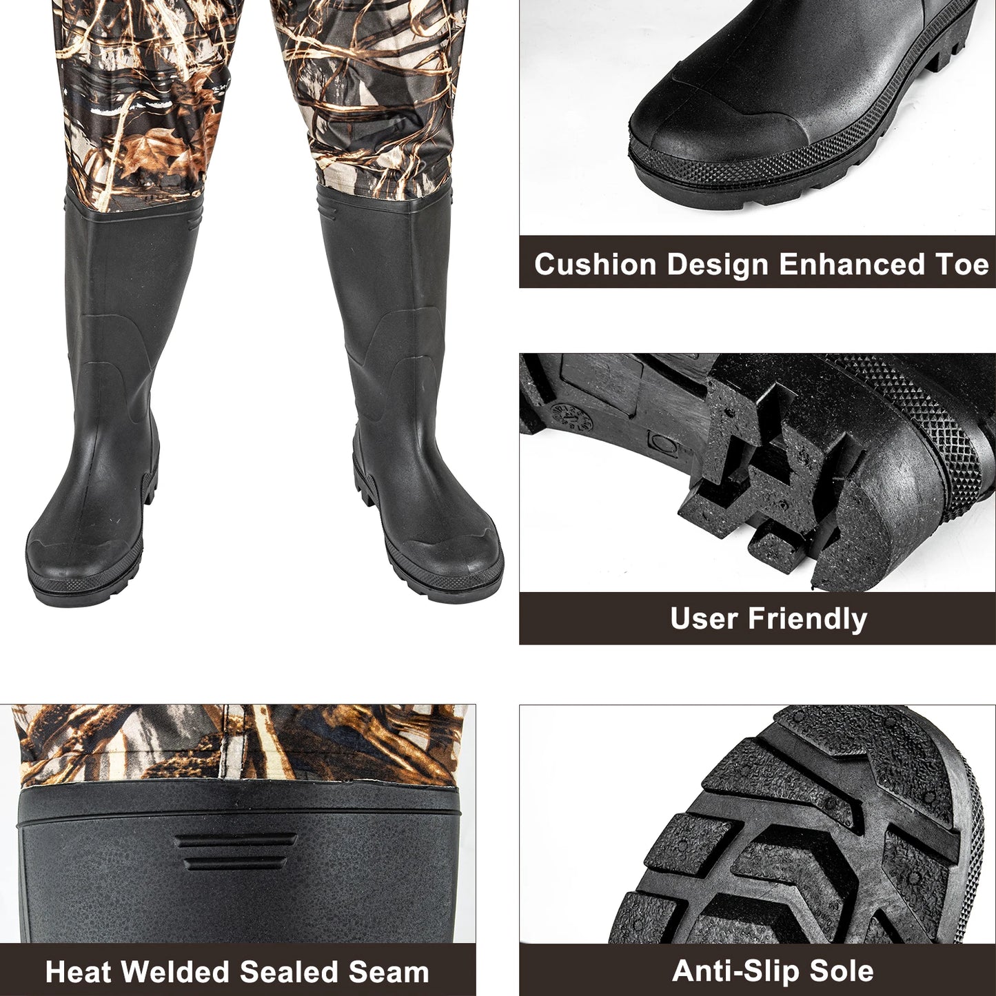 Chest Waders With Boots For Fishing Waterproof Nylon PVC