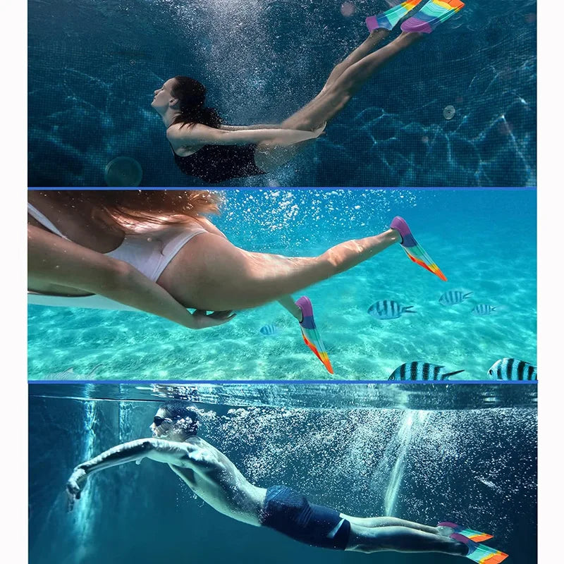 XMSJ Silicone Swim Fins For Beginners Kids And Adults