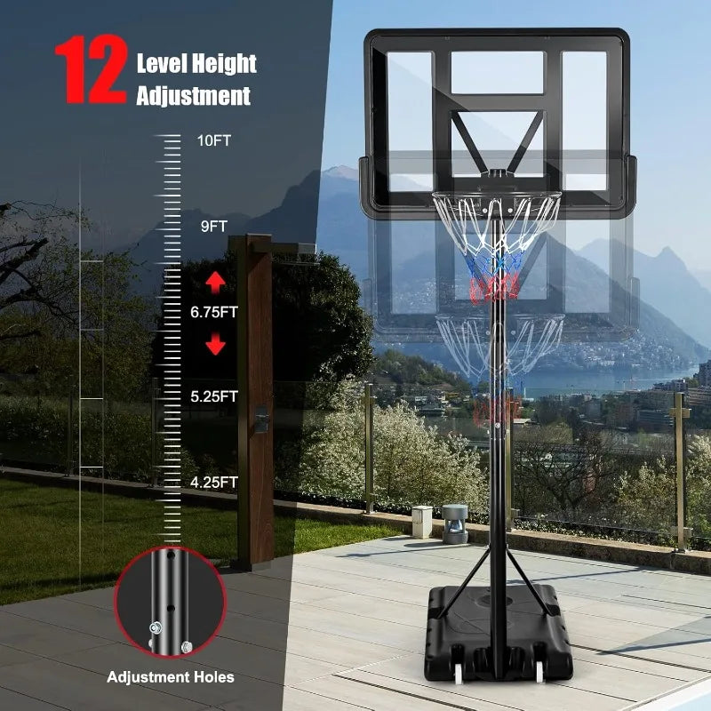 Elite Outdoor GYMAX Portable Basketball Hoop Backboard