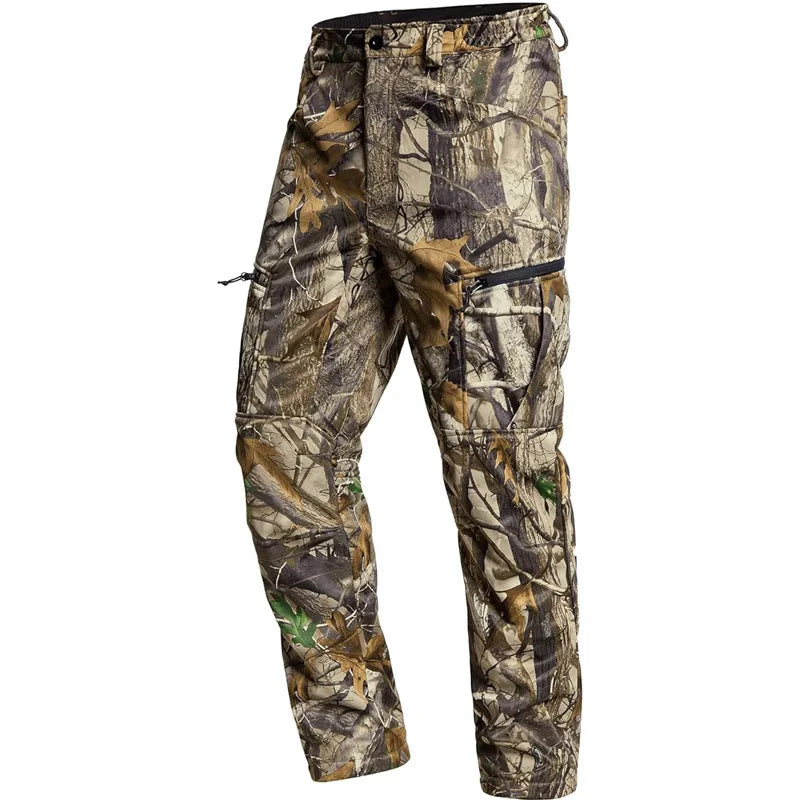 VOTAGOOCN Quiet Hunting Softshell Fleece Pants Camouflage