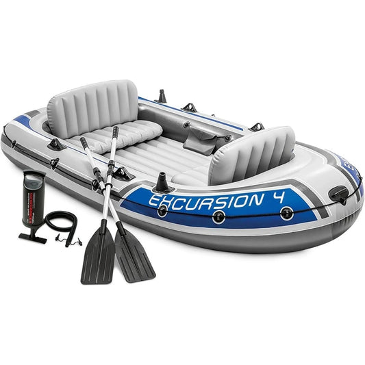 Inflatable Boat Set 1100lb Capacity With Deluxe Oars And Pump