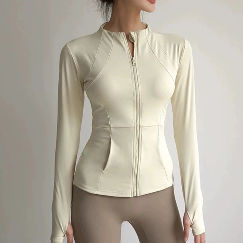 Women's Yoga Jacket Slim Fit Quick Dry Running Long Sleeve