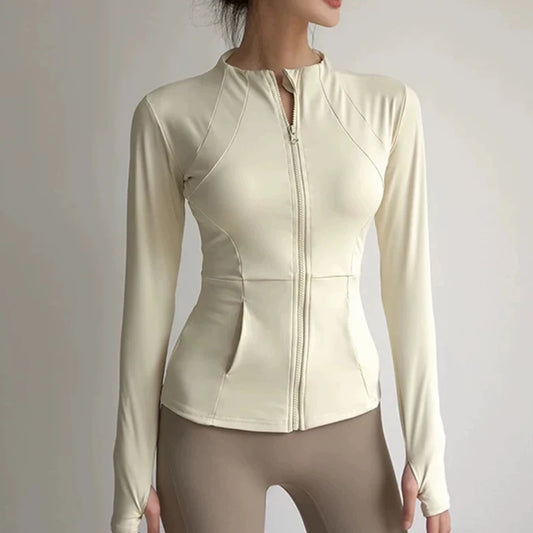 Women's Yoga Jacket Slim Fit Quick Dry Running Long Sleeve