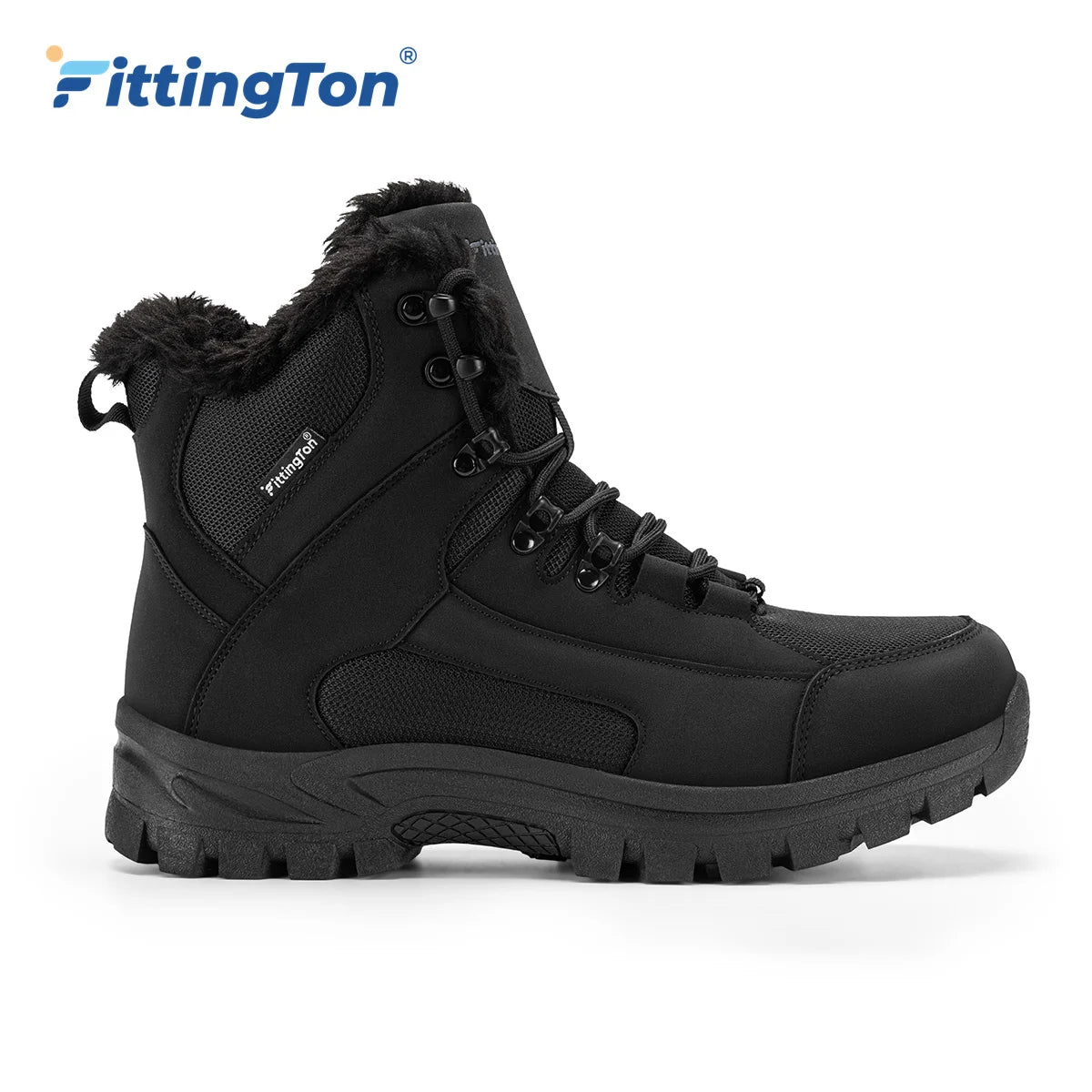 Mens Wide Fit Winter Boots Fur Lined Slip Resistant