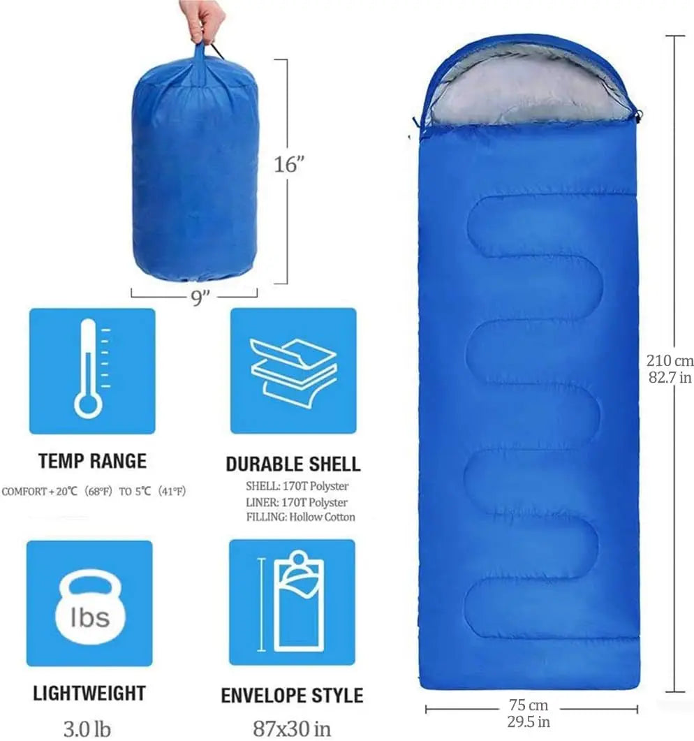 Elite Outdoor Store Cotton Envelope Sleeping Bag Camping