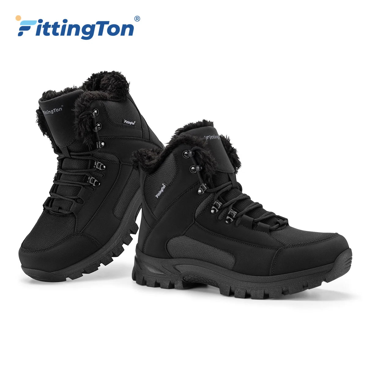 Mens Wide Fit Winter Boots Fur Lined Slip Resistant