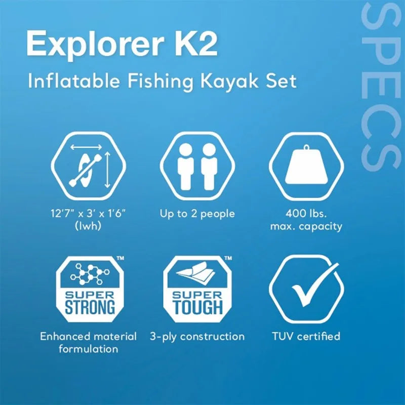 Intex Excursion Pro K2 Inflatable Kayak Set With Paddles
