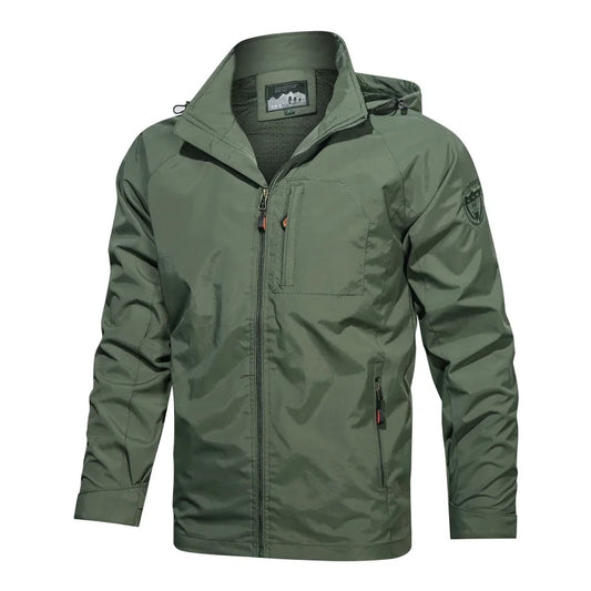 Mens Windproof Hooded Jacket Quick Dry Lightweight Coat