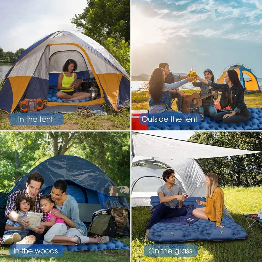 Ultralight Sleeping Pad With Builtin Foot Pump For Camping