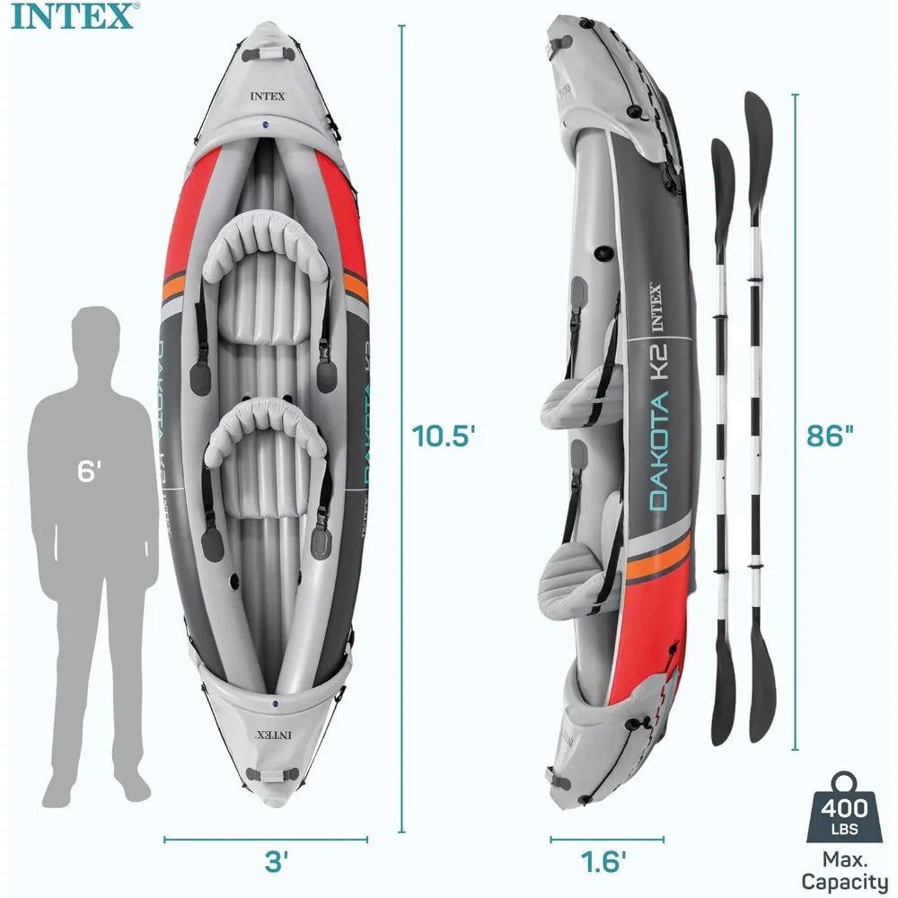 UOSU 2 Person Inflatable Kayak Set With Pump And Oars