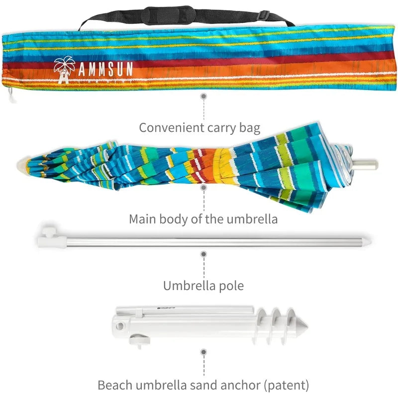 Elite Outdoor Store Beach Umbrella With Sand Anchor